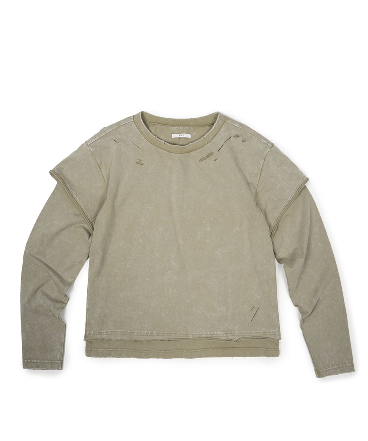 이티씨이(ETCE) DAMAGE LAYERED L/S TEE (BEIGE)