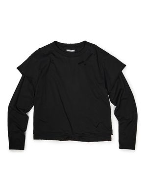 DAMAGE LAYERED L/S TEE (BLACK)