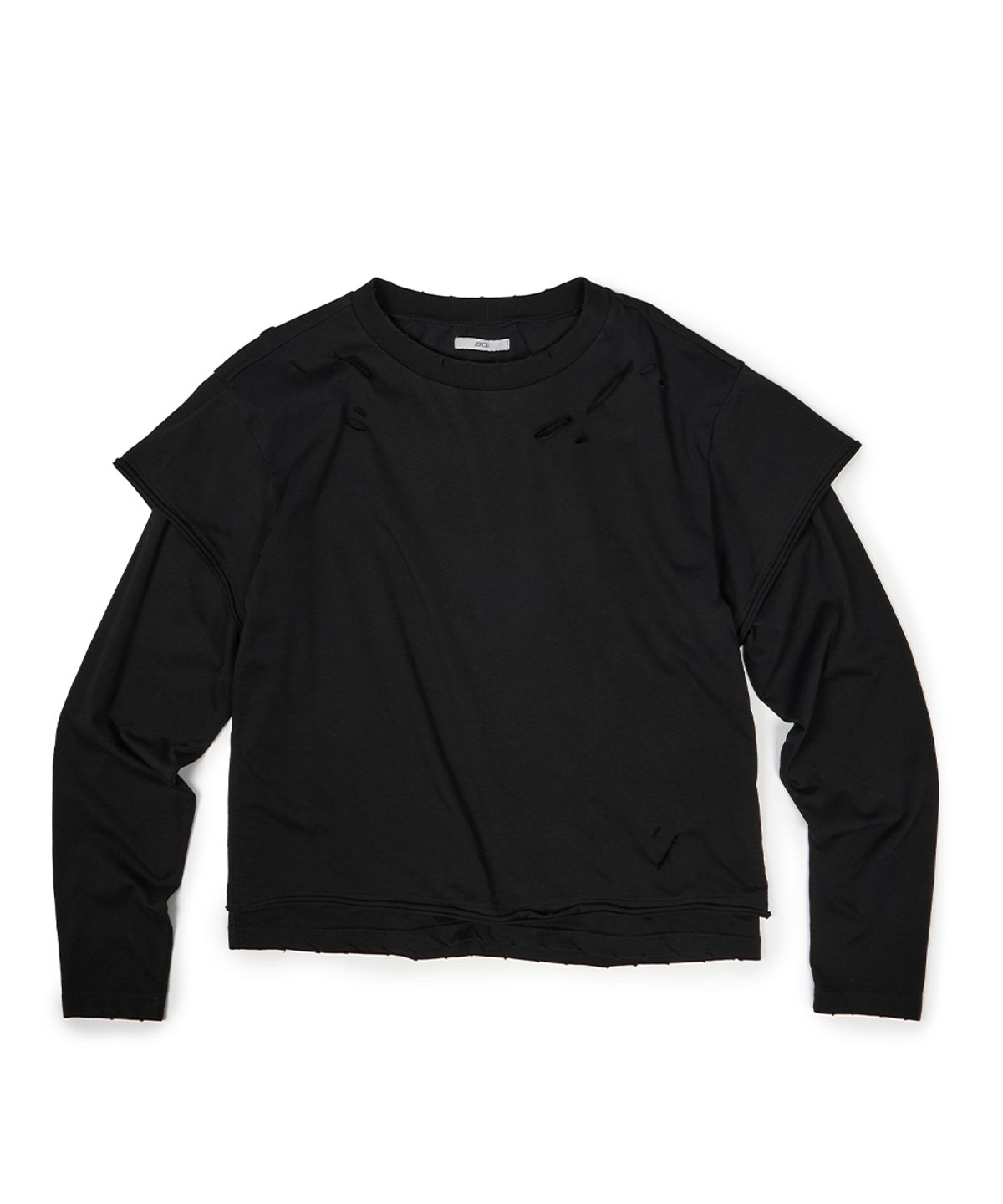 이티씨이(ETCE) DAMAGE LAYERED L/S TEE (BLACK)