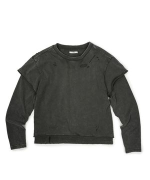 DAMAGE LAYERED L/S TEE (CHARCOAL)