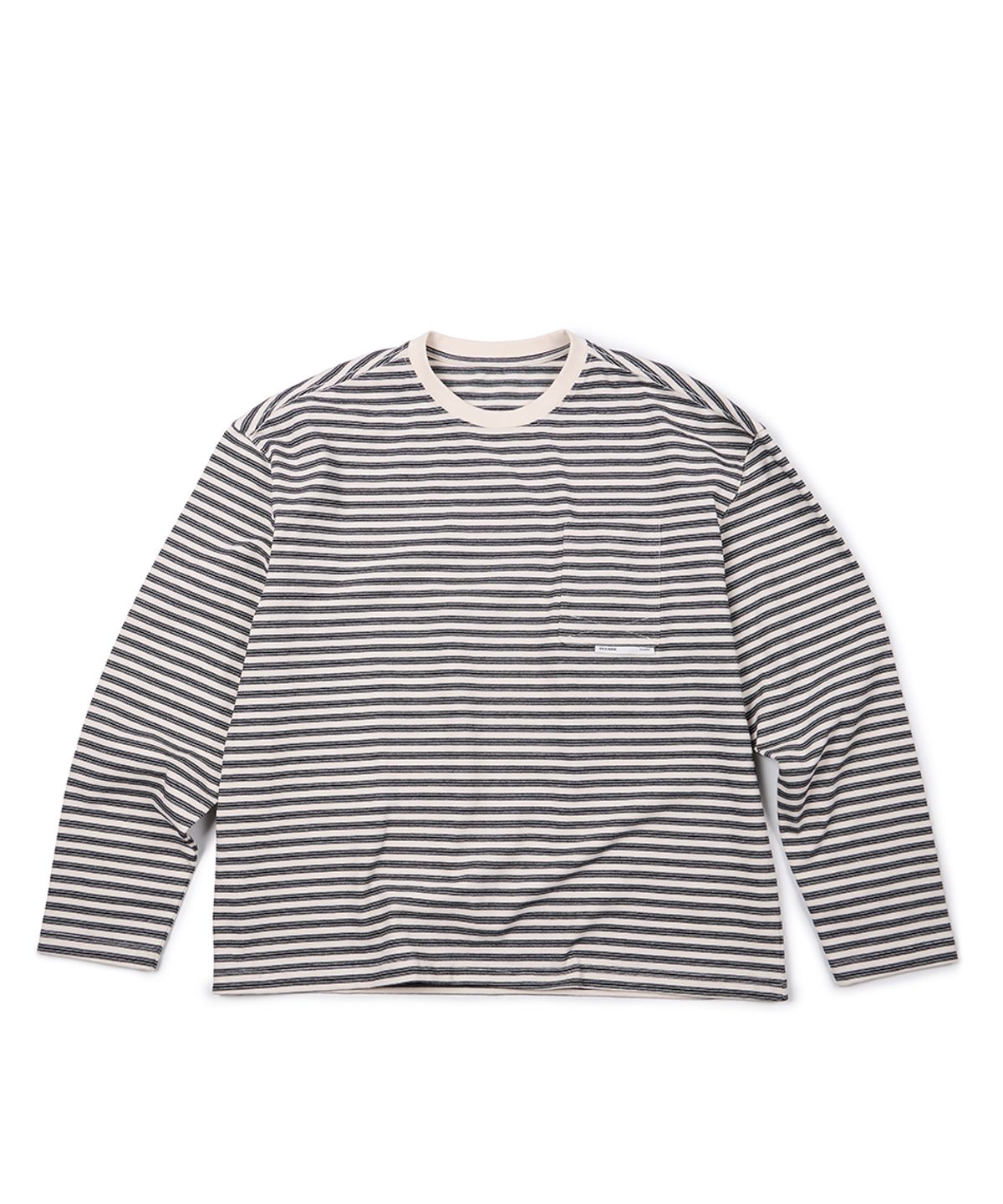 이티씨이(ETCE) (BASE) STRIPE POCKET LONG SLEEVE (IVORY)