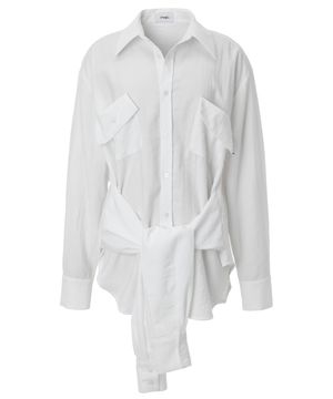 Tie-Waist Oversized Shirt (white)
