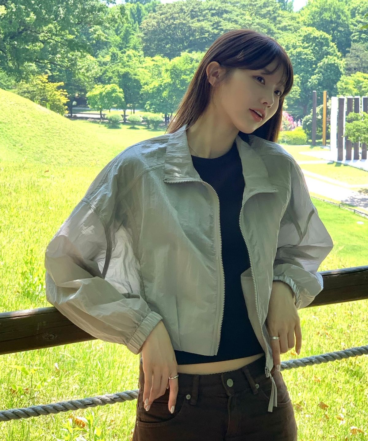 올리브 데 올리브(OLIVE DES OLIVE) 시어 윈드브레이커 점퍼 OH6XM3800