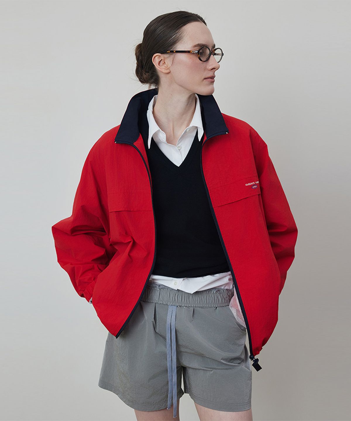퀸스래빗(Q'SRB) QSRB Embroidery Over Fit Windbreaker Jumper