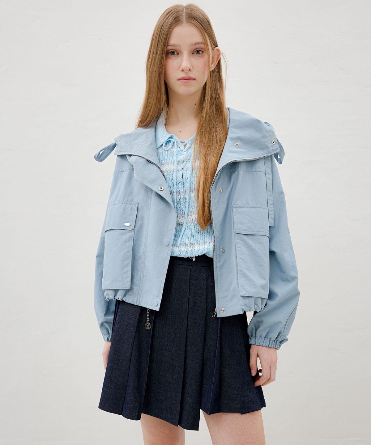 올리브 데 올리브(OLIVE DES OLIVE) 후디드 윈드브레이커 집업 점퍼 OW6MM3020