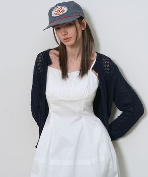 부클레 펀칭 프릴 가디건 [NAVY] / GF1LKC523