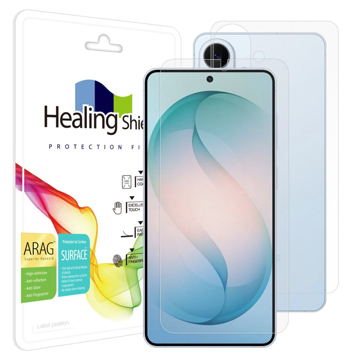 힐링쉴드(HEALINGSHIELD) 갤럭시S26 플러스 ARAG 고화질 저반사 액정보호필름 1매 후면1매