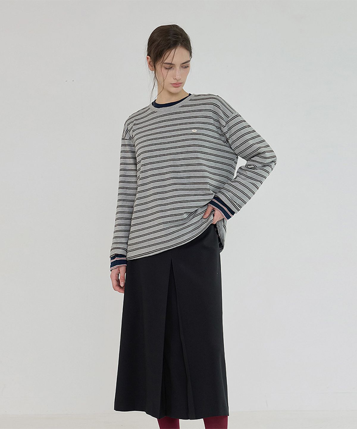 퀸스래빗(Q'SRB) Soft Stripe Layer T-Shirt