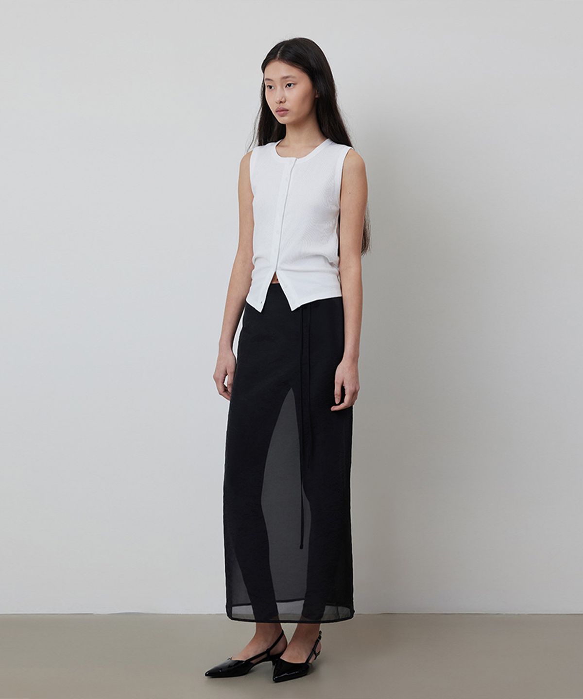 퀸스래빗(Q'SRB) See-through Wrap Layered Skirt