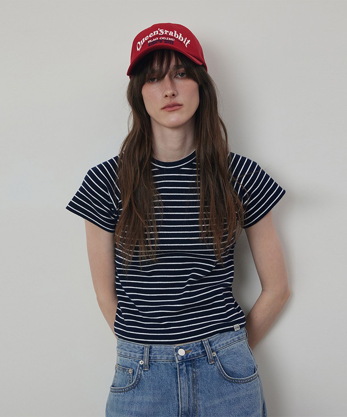 퀸스래빗(Q'SRB) QSRB Stripe Raglan Span Short Sleeve T-shirt