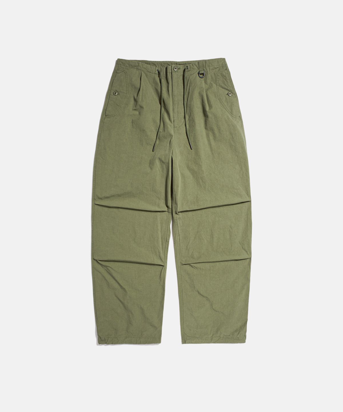 에스피오나지(ESPIONAGE) Pleated Wide Army Pants Light Olive