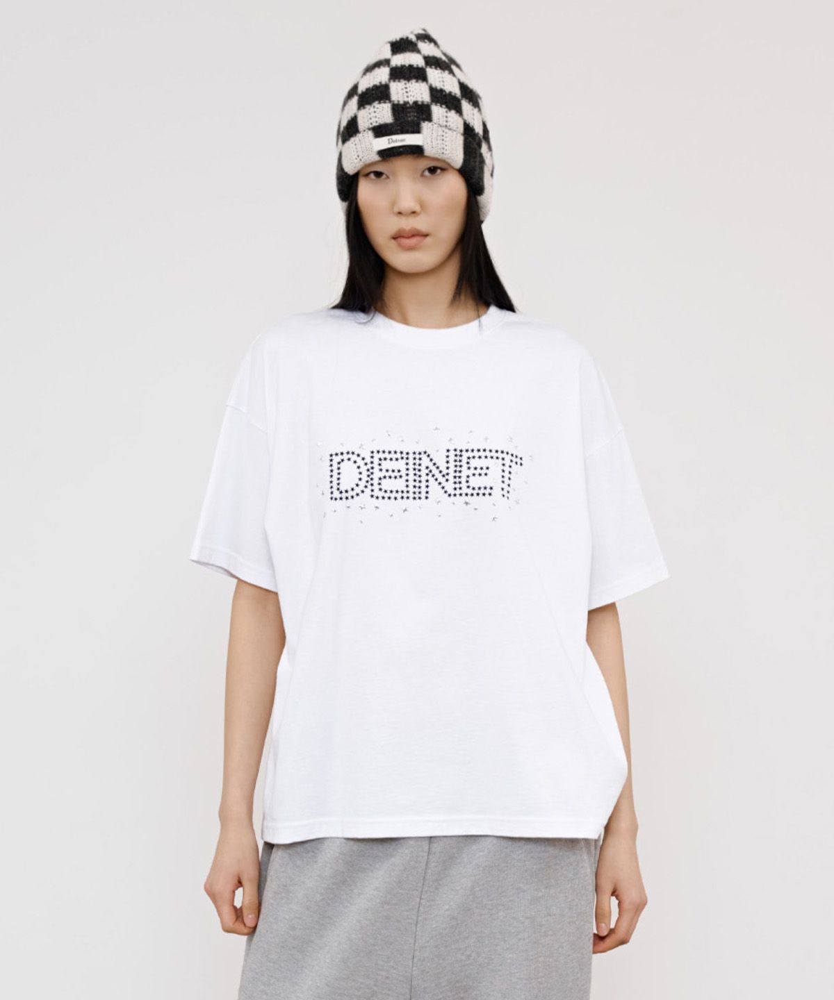 다이닛(DEINET) STAR TRIM DYEING T-SHIRTS IN WHITE
