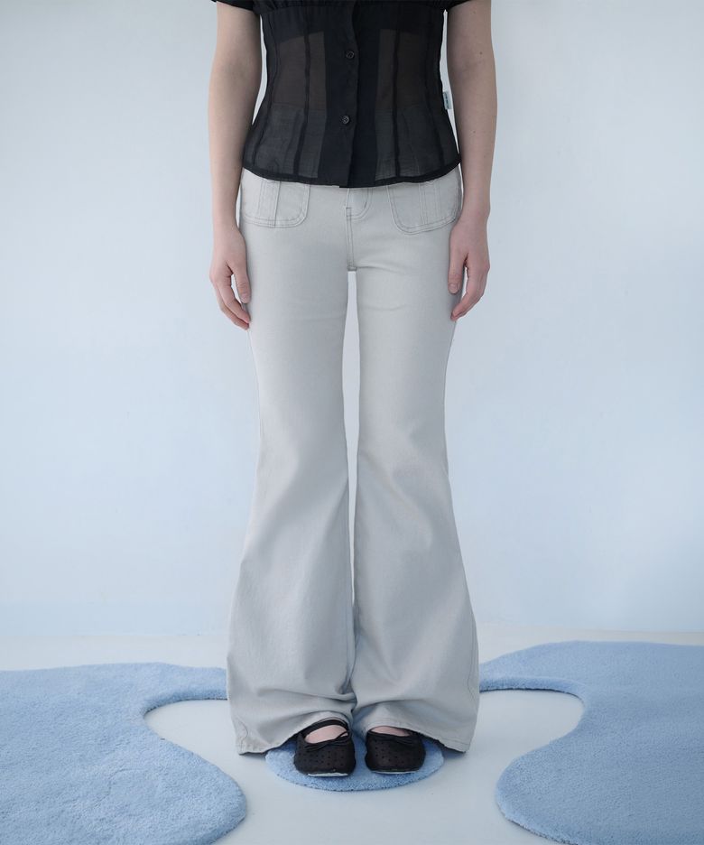 BUTTON POCKET BOOTCUT PT SAND RAW