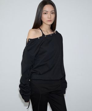 Eyes Boat Neck Long Sleeve (black)