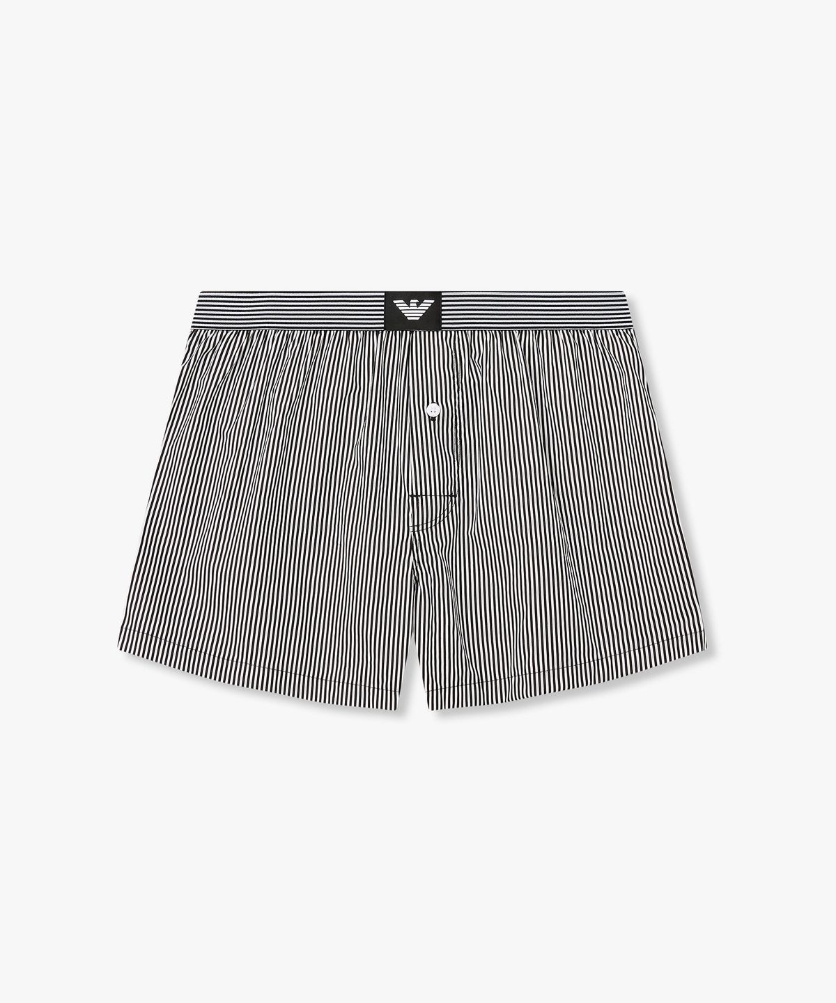 엠포리오 아르마니 언더웨어(EMPORIO ARMANI UNDERWEAR) 남성 스트라이프 이글 패치 트렁크_블랙 0816112091