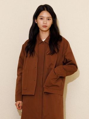 코튼 싱글 자켓_브릭