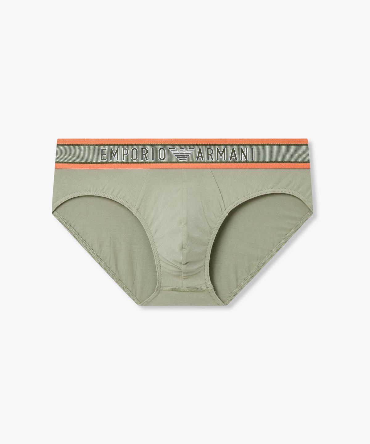 엠포리오 아르마니 언더웨어(EMPORIO ARMANI UNDERWEAR) 남성 배색 트림 빅 로고 밴딩 브리프_카무플라주 그린 0816111020