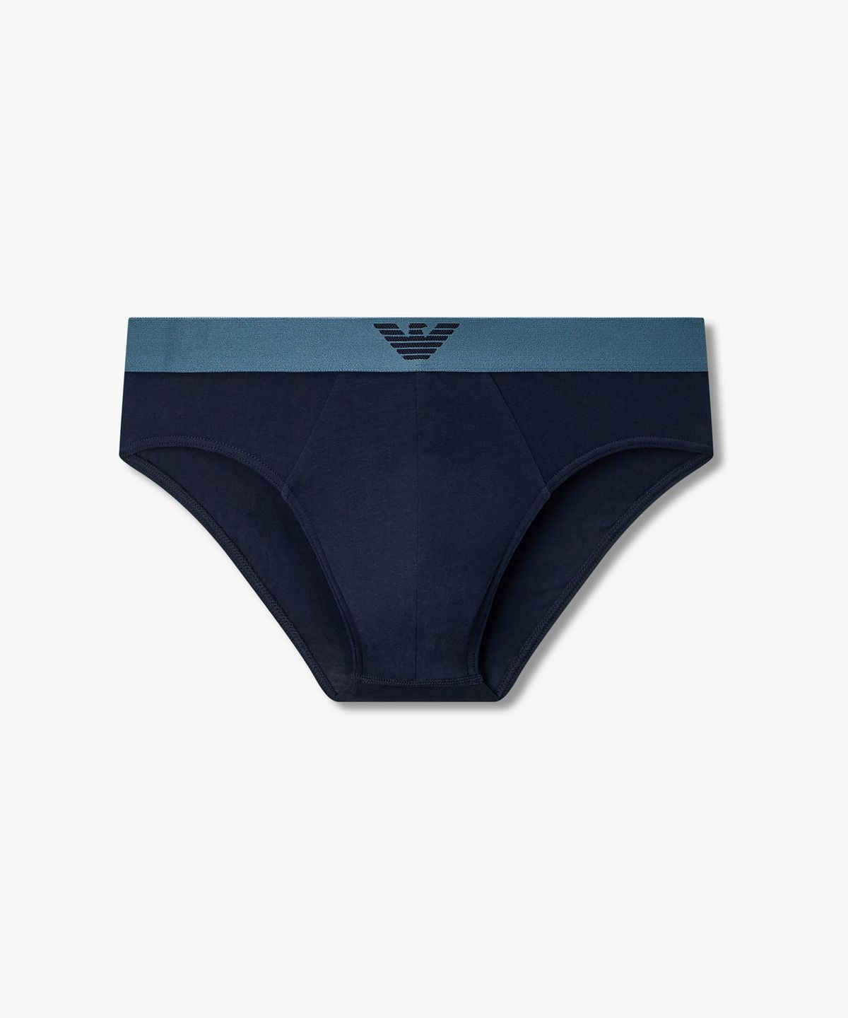 엠포리오 아르마니 언더웨어(EMPORIO ARMANI UNDERWEAR) 남성 이글 배색 밴딩 브리프_블루 0816111157