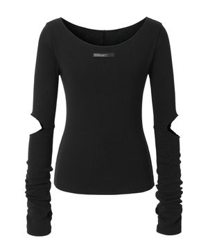 2-Way Elbow-Slit Long Sleeve (black)