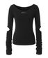 2-Way Elbow-Slit Long Sleeve (black)