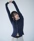BUTTON RIBBED CARDIGAN NAVY