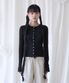 BUTTON RIBBED CARDIGAN BLACK