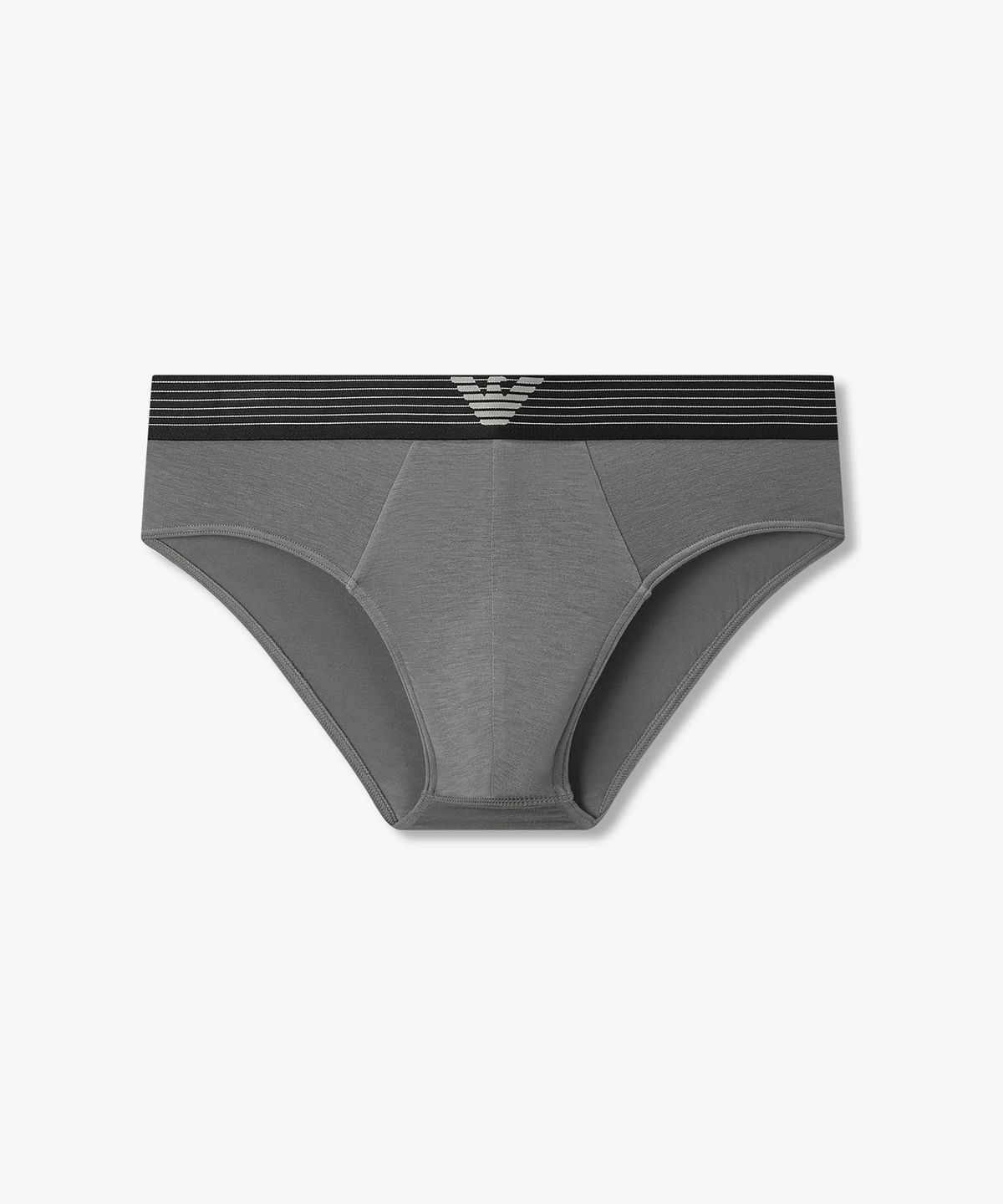 엠포리오 아르마니 언더웨어(EMPORIO ARMANI UNDERWEAR) 남성 스트라이프 밴딩 브리프_다크 그레이 0816111042