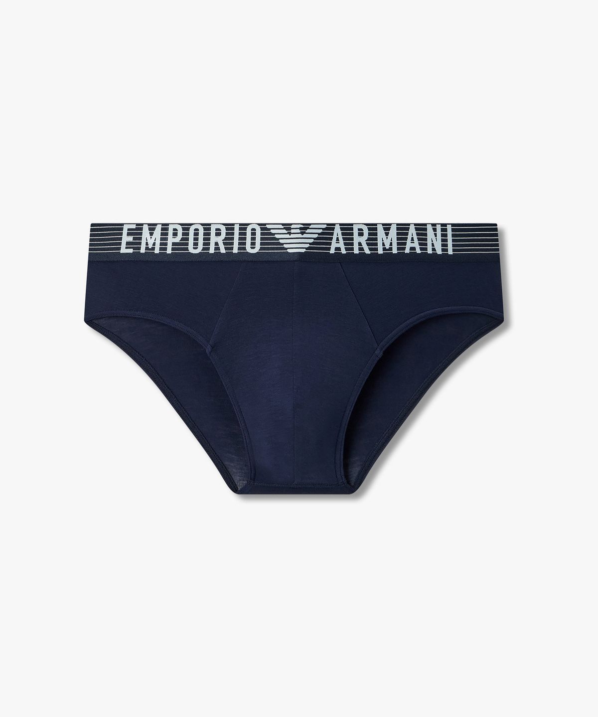 엠포리오 아르마니 언더웨어(EMPORIO ARMANI UNDERWEAR) 남성 스트라이프 밴딩 브리프_블루 0816111039