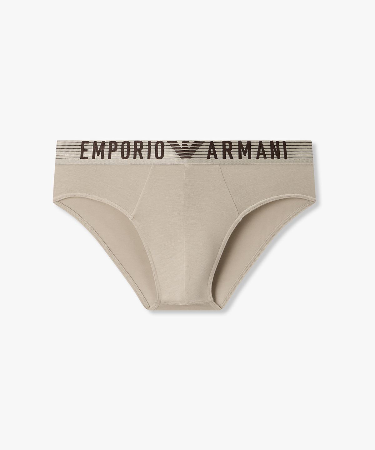 엠포리오 아르마니 언더웨어(EMPORIO ARMANI UNDERWEAR) 남성 스트라이프 밴딩 브리프_베이지 0816111038