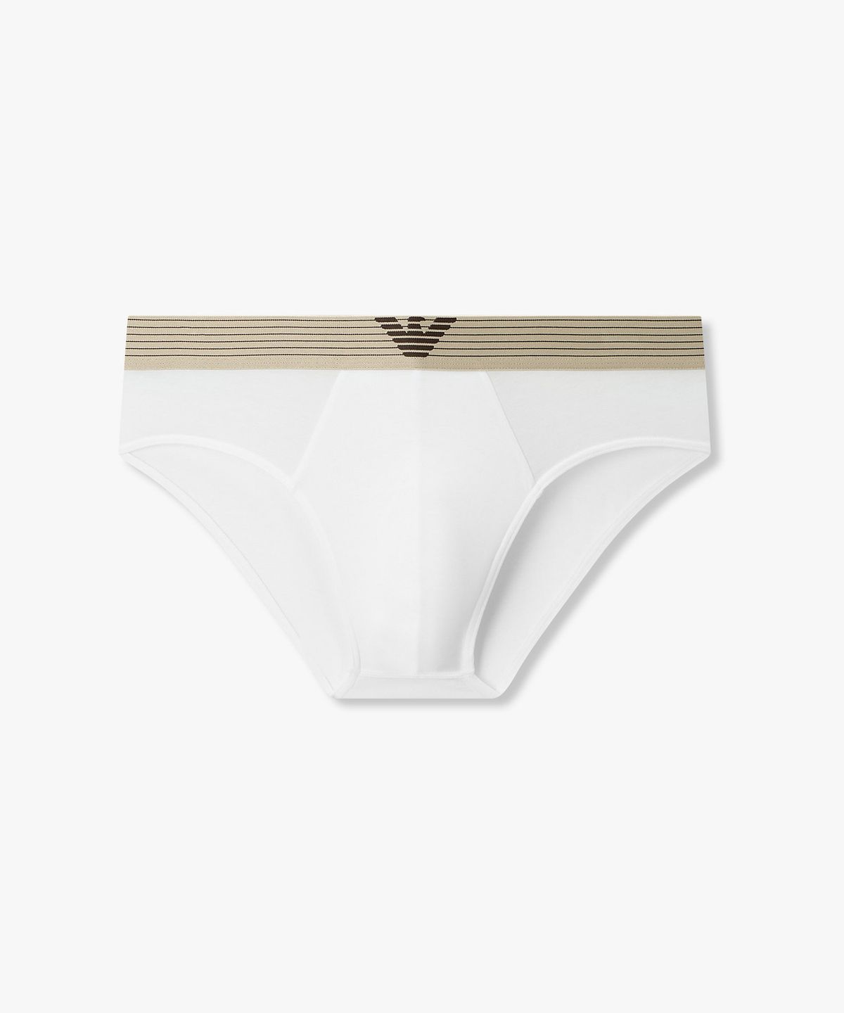 엠포리오 아르마니 언더웨어(EMPORIO ARMANI UNDERWEAR) 남성 스트라이프 밴딩 브리프_화이트 0816111037