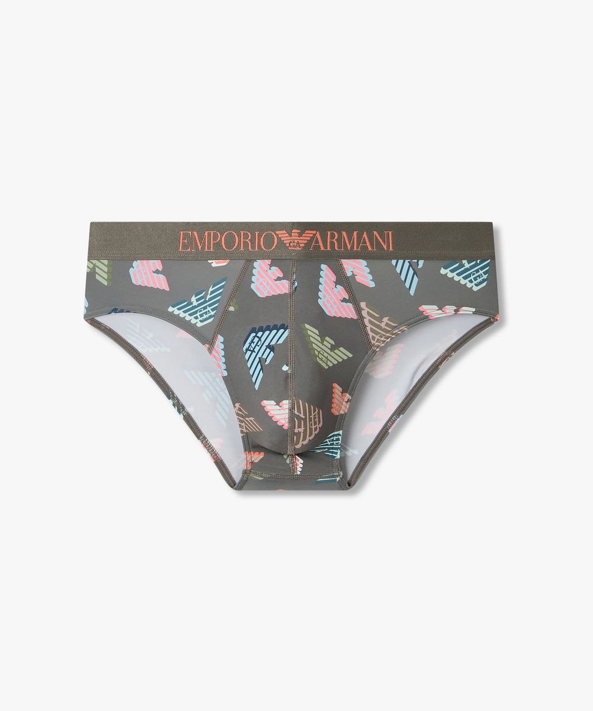 엠포리오 아르마니 언더웨어(EMPORIO ARMANI UNDERWEAR) 남성 3D로고 패턴 프린트 브리프_그레이 0816111022