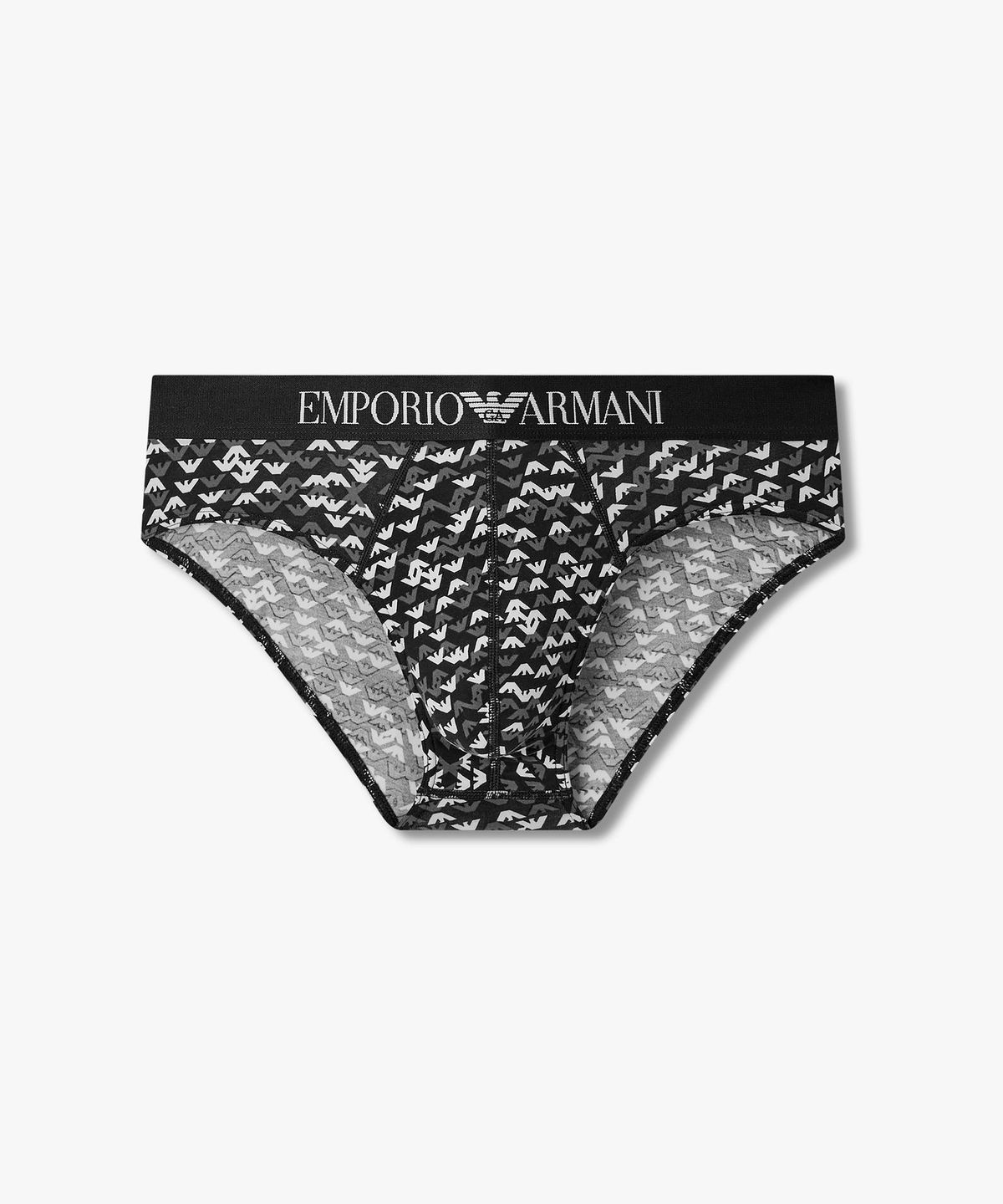 엠포리오 아르마니 언더웨어(EMPORIO ARMANI UNDERWEAR) 남성 지오메트릭 로고 패턴 브리프_블랙 0816111019