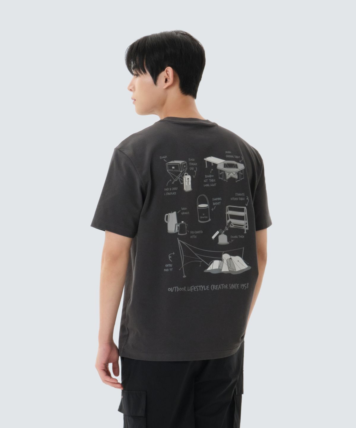 스노우피크 어패럴(SNOWPEAK APPAREL) 소로나 기어 반팔 티셔츠 (S26MUFTS06) Dark Charcoal