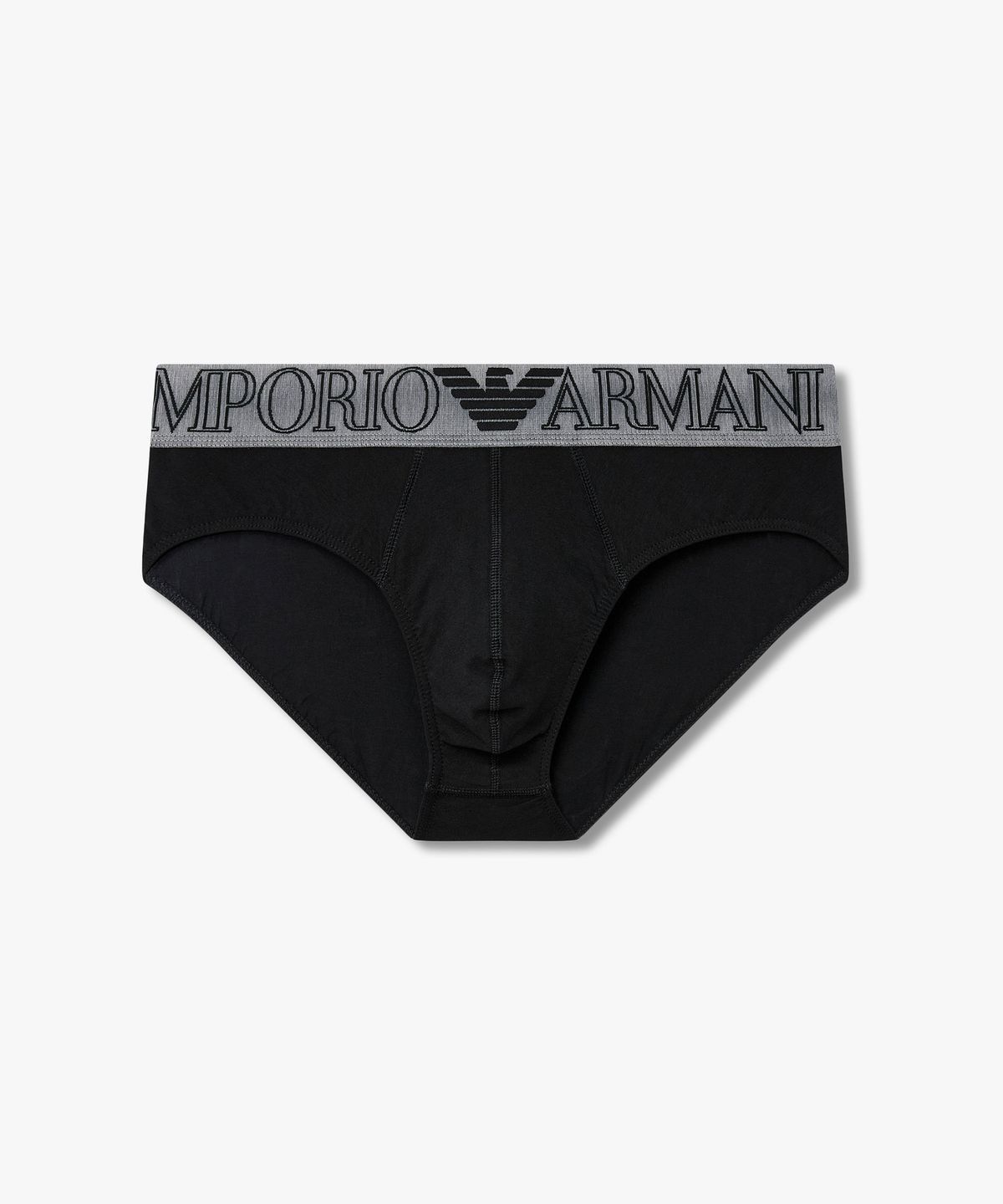 엠포리오 아르마니 언더웨어(EMPORIO ARMANI UNDERWEAR) 남성 아웃라인 로고 밴딩 브리프_블랙 0816111008