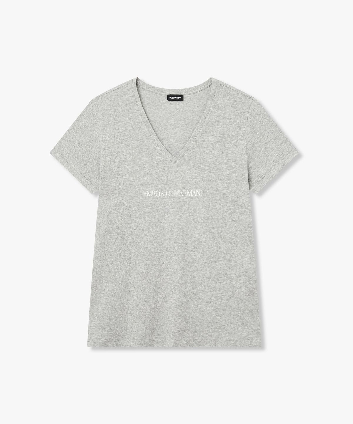 엠포리오 아르마니 언더웨어(EMPORIO ARMANI UNDERWEAR) 여성 스트레치 브이넥 라운지 티셔츠_멜란지 그레이 0826135501