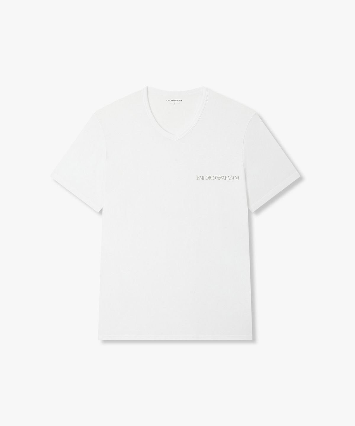 엠포리오 아르마니 언더웨어(EMPORIO ARMANI UNDERWEAR) 남성 브이넥 스트레치 라운지 티셔츠_화이트 0816135007