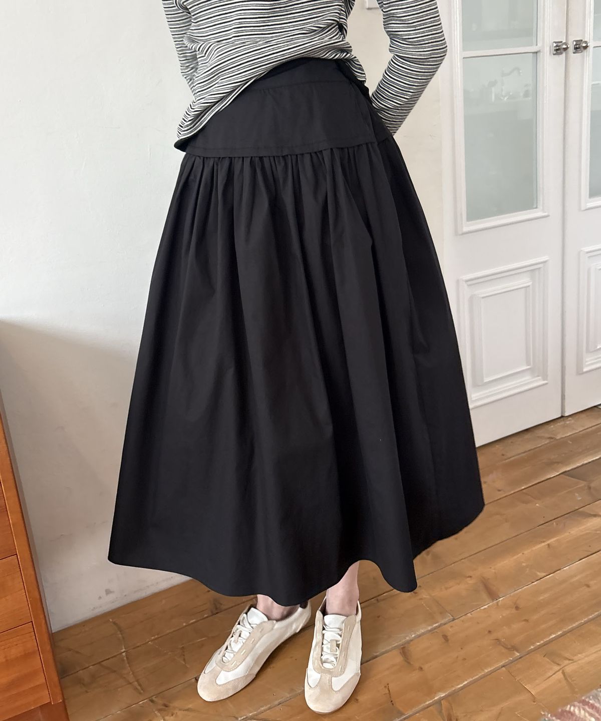 딜라이디(DELIDI) Wish shrring skirt (black)