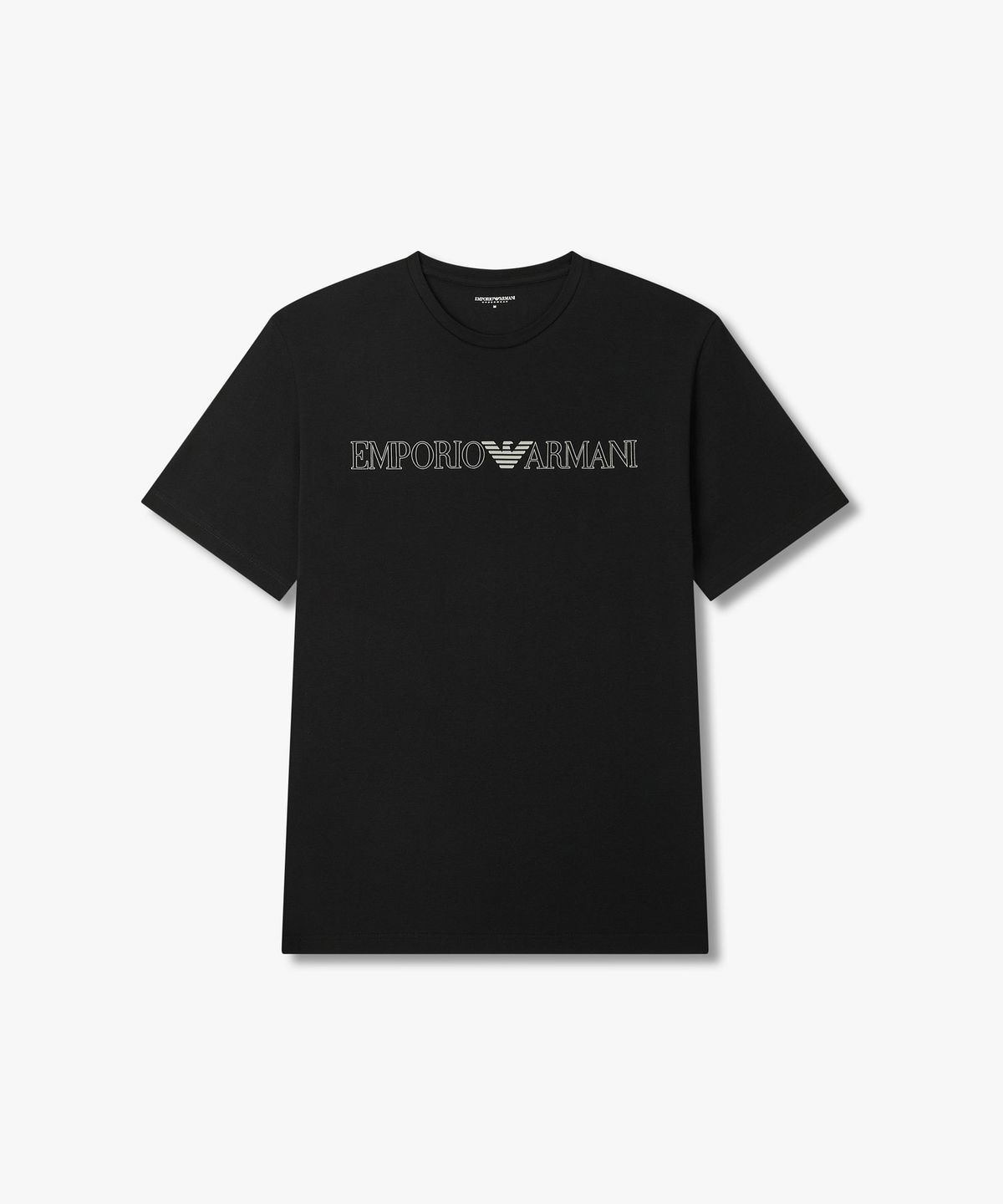 엠포리오 아르마니 언더웨어(EMPORIO ARMANI UNDERWEAR) 남성 빅 로고 스트레치 라운지 티셔츠_블랙 0816134026