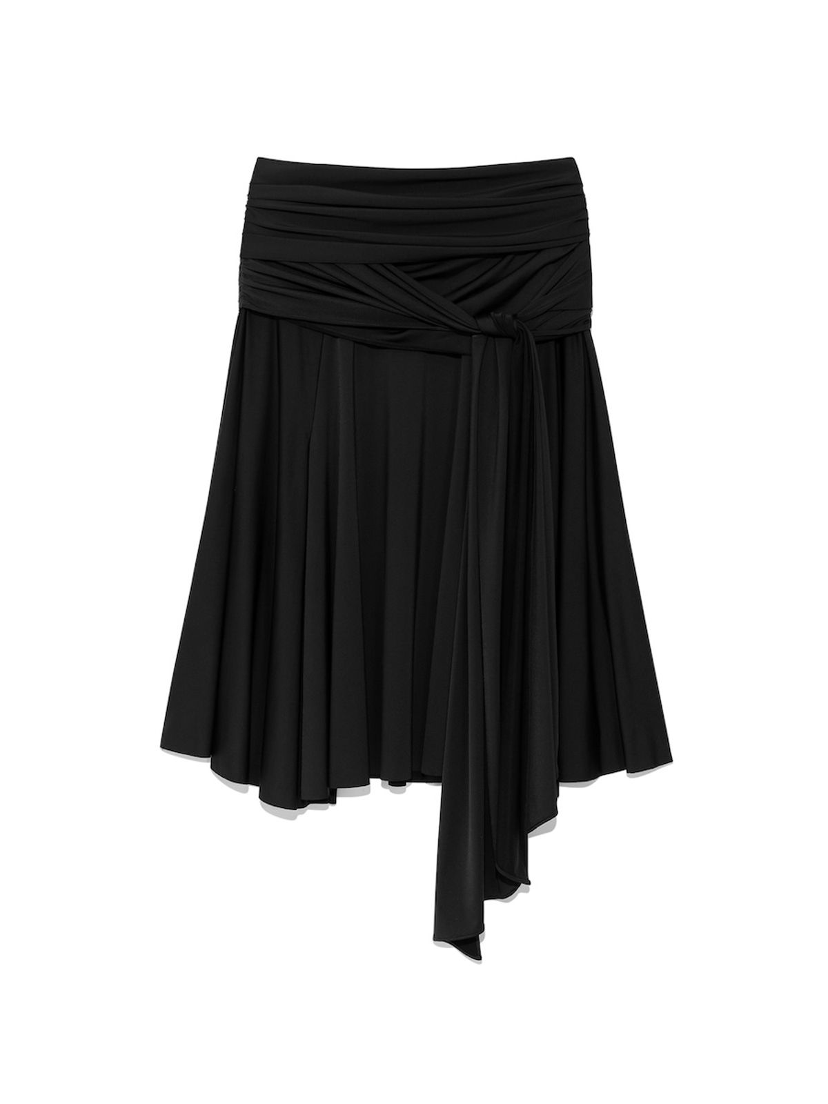 글로니(GLOWNY) DRAPED WAVE SKIRT (BLACK)