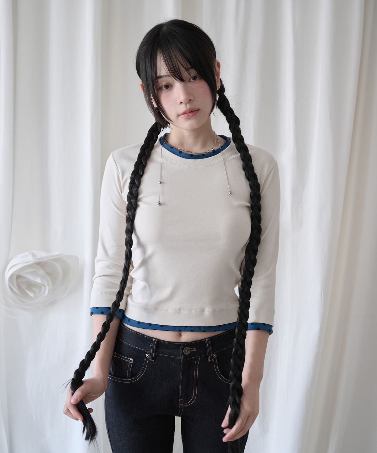 미레코(MIRECO) MINI DOT TRIM T IVORY