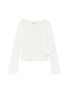 HONEY EYELET BUTTON LONG SLEEVE (WHITE)