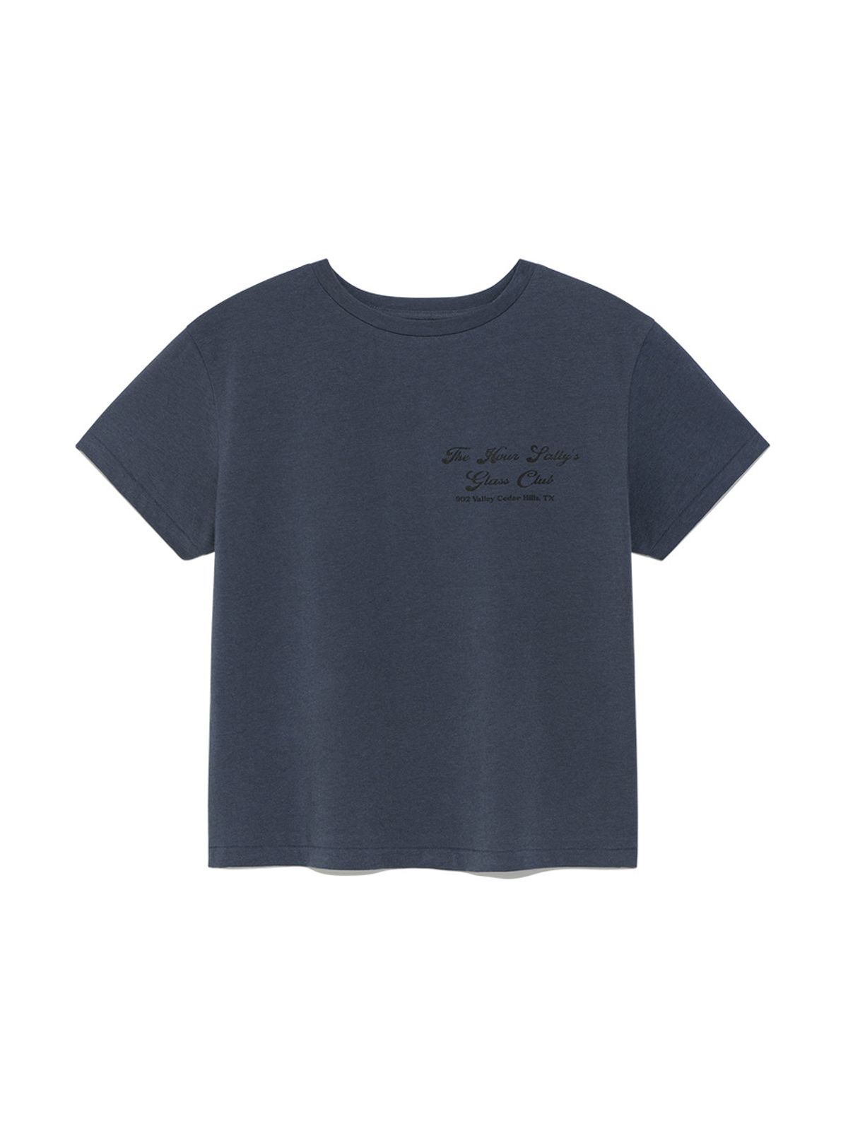 글로니(GLOWNY) GLASS CLUB GRAPHIC TEE (VINTAGE BLUE)