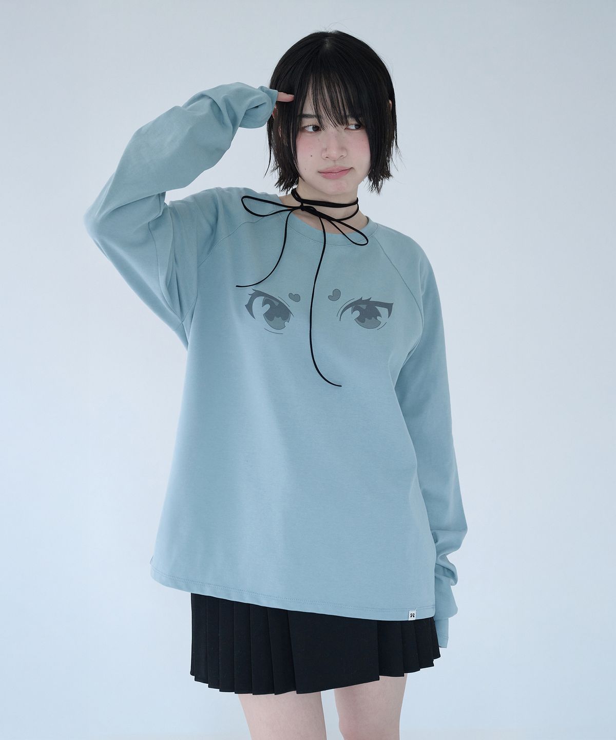 미레코(MIRECO) MIRE EYES RAGLAN T DUSTY BLUE