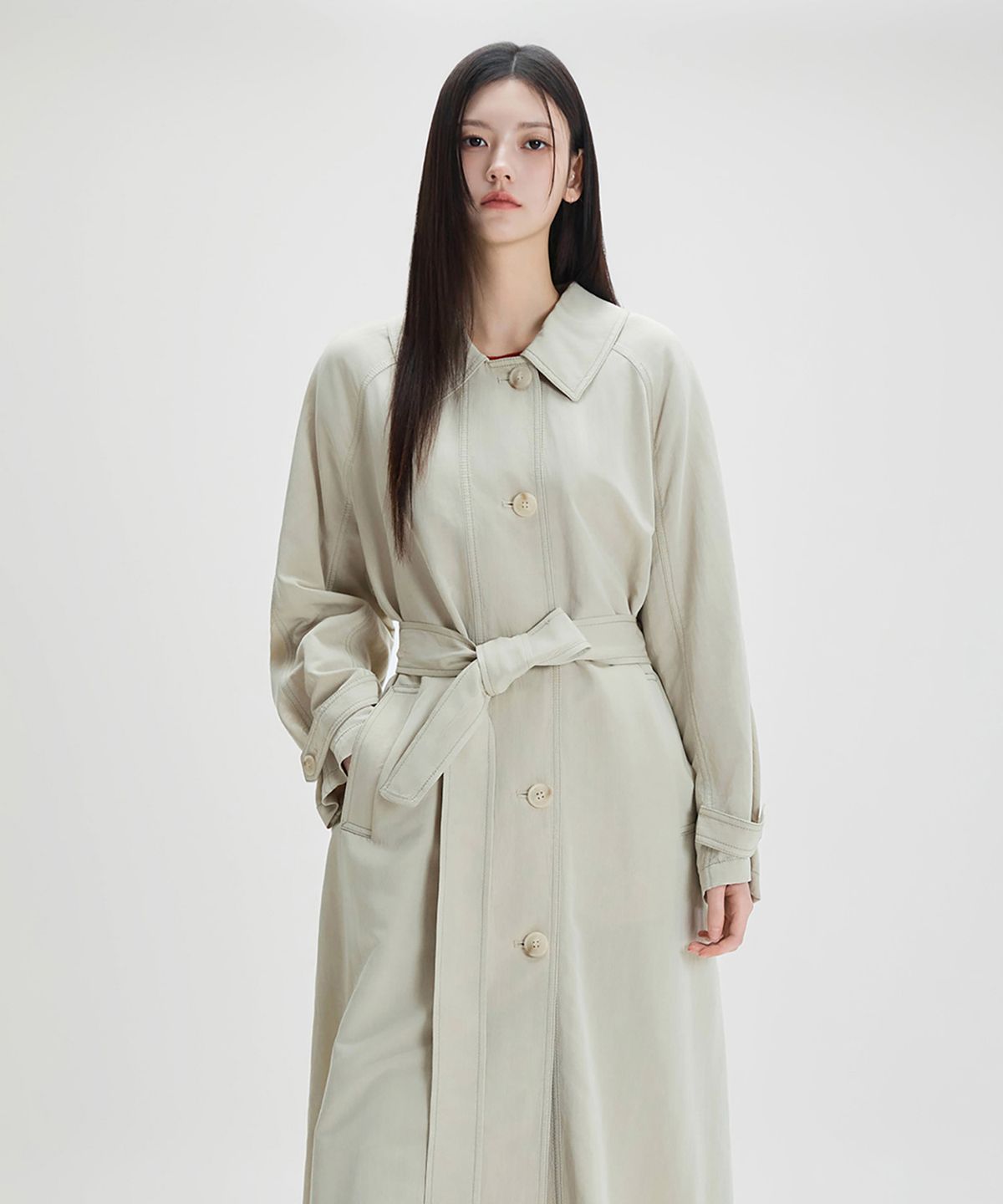 미쏘(MIXXO) 스탠카라 반더블 트렌치코트_MIWJTG412B