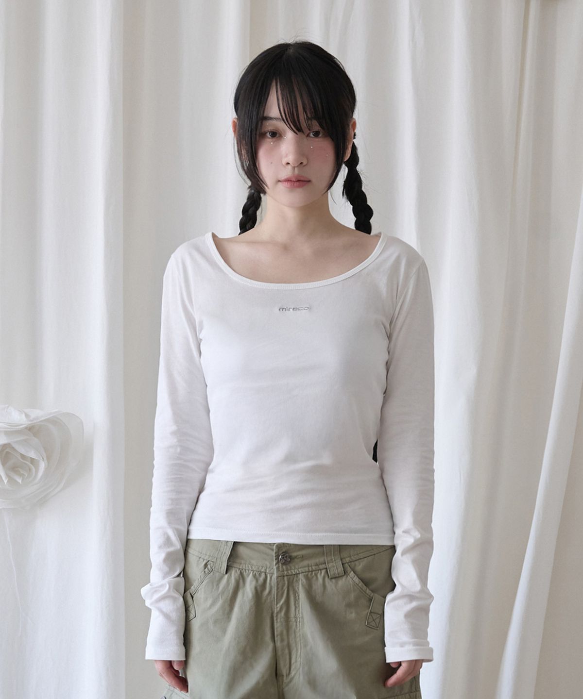 미레코(MIRECO) BASIC LOGO T WHITE
