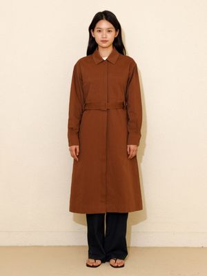 코튼 셔츠 원피스_브릭