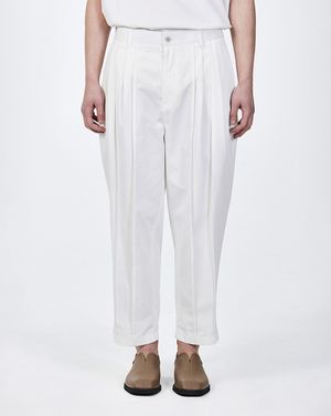 개더 플리츠 벌룬 팬츠 화이트 ZI2PT205WH