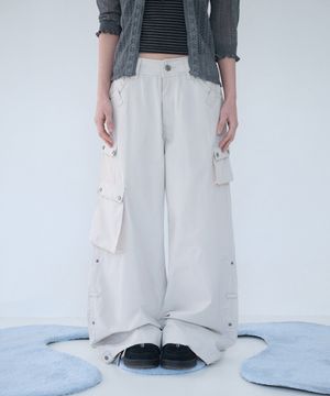 3-WAY MESH POCKET CARGO PT IVORY