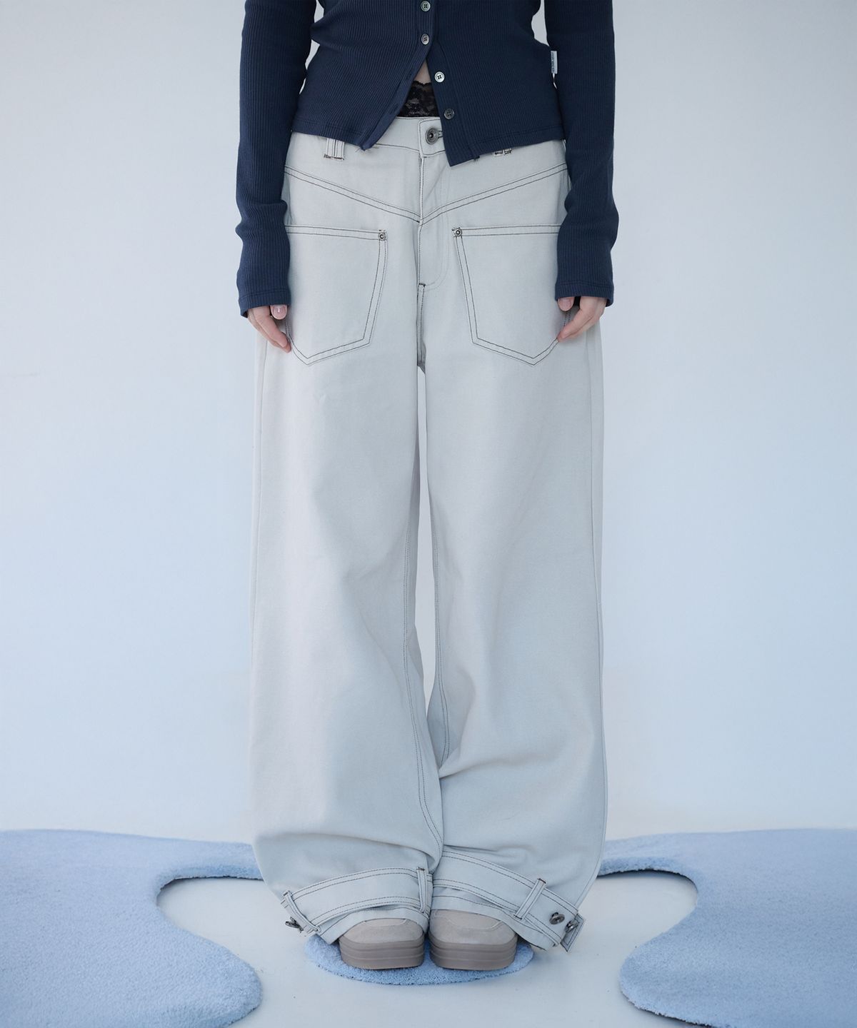 미레코(MIRECO) BELTED POCKET COTTON PT SAND RAW
