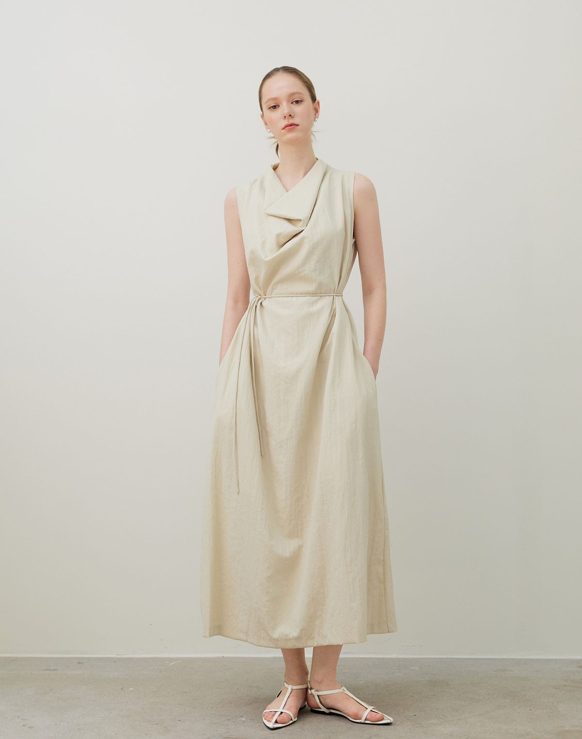 누토프(NUTOFFE) Drape Dress_Beige